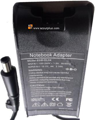 65W-DL04 AC ADAPTER 19.5VDC 3.34A DA-PA12 DELL LAPTOP POWER