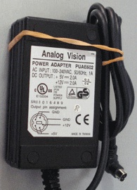 ANALOG VISION PUAE602 AC ADAPTER 5V 12VDC 2A 5Pin 9mm mini din P