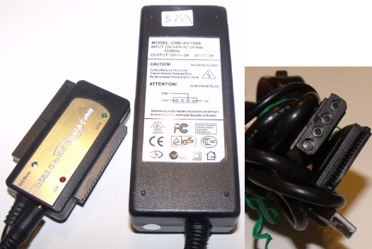 CHD-HY1004 AC ADAPTER 12V 2A 5V 2A USED MULTIPLE CONNECTORS