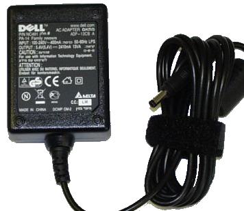 DELL PA-14 AC ADAPTER 5.4Vdc 2410mA USED 1.8x4mm -(+) 100-240vac