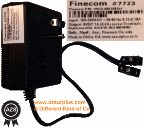 Finecom AZS7723 MCS-0601000W AC Adapter 6Vdc 1A Replacement