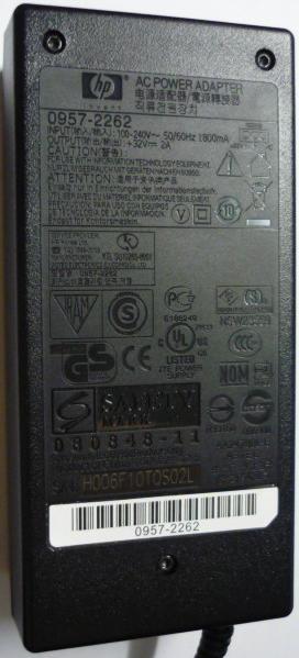 HP 0957-2262 AC Adapter 32VDC 2A AA24780L-E Power Supply Module