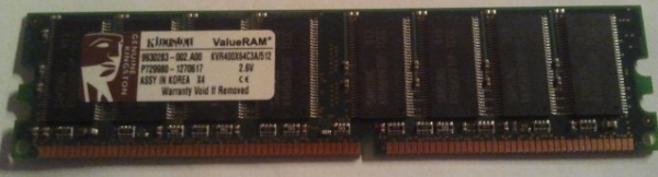 KINGSTON 9930283-002.A00 512MB DDR 2.6V Memory Ram used working