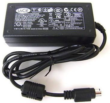 LACIE ACU034A-0512 AC ADAPTER 12V 2A 5V 2A USED 4-PIN DIN CONNET