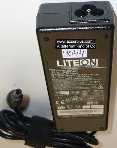 LITEON PA-1750-09 AC ADAPTER 19VDC 3.95A USED -(+) 2.5x5.5mm ROU