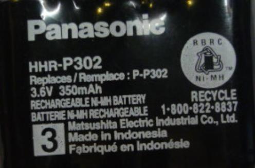 PANASONIC HHR-P302 RECHARGEABLE BATTERY 3.6V 350mAh Ni-MH