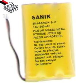 Sanik 3SN AAA60H-S-J1 Cordless Phone Battery 3.6v 600mah