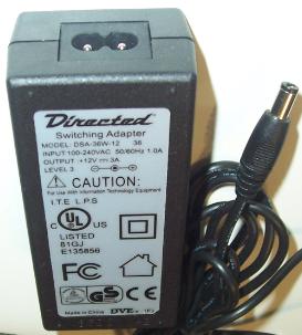 DIRECTED DSA-35W-12 36 AC DC ADAPTER 12V 3A POWER SUPPLY