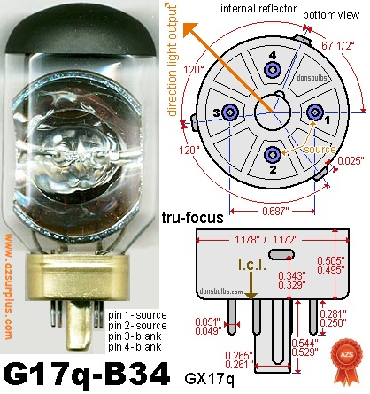 GE DMK 120Vac 500W Photographic 4 pins Bulb New CGE ANSI Compati