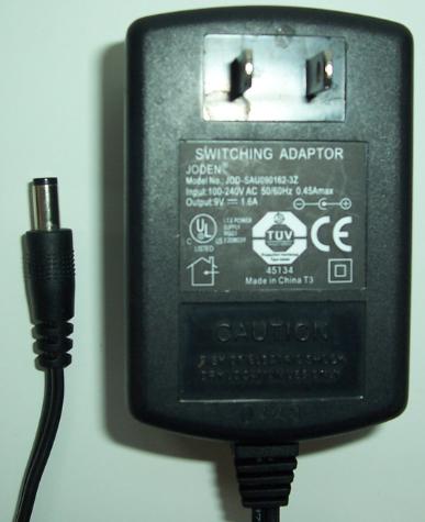 JODEN JOD-SAU090162 AC ADAPTER 9VDC 1.6A SWITCHING POWER SUPPLY