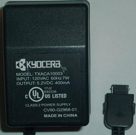 KYOCERA TXACA10003 AC DC ADAPTER 5.2V 400MA CELLPHONE CHARGER