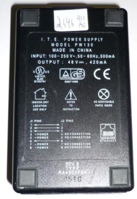 I.T.E PW130 AC ADAPTER 48VDC 420mA Switching POWER SUPPLY BLACK