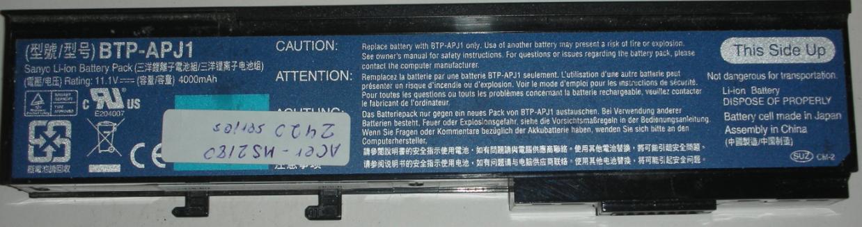 SANYO BTP-APJ1 Battery Pack for Acer Laptop notebook computer