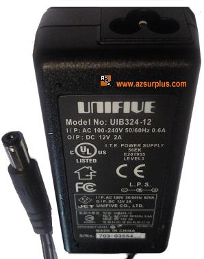 UNIFIVE UIB324-12 AC ADAPTER 12VDC 2A New -(+) 2x5.5mm POWER SUP